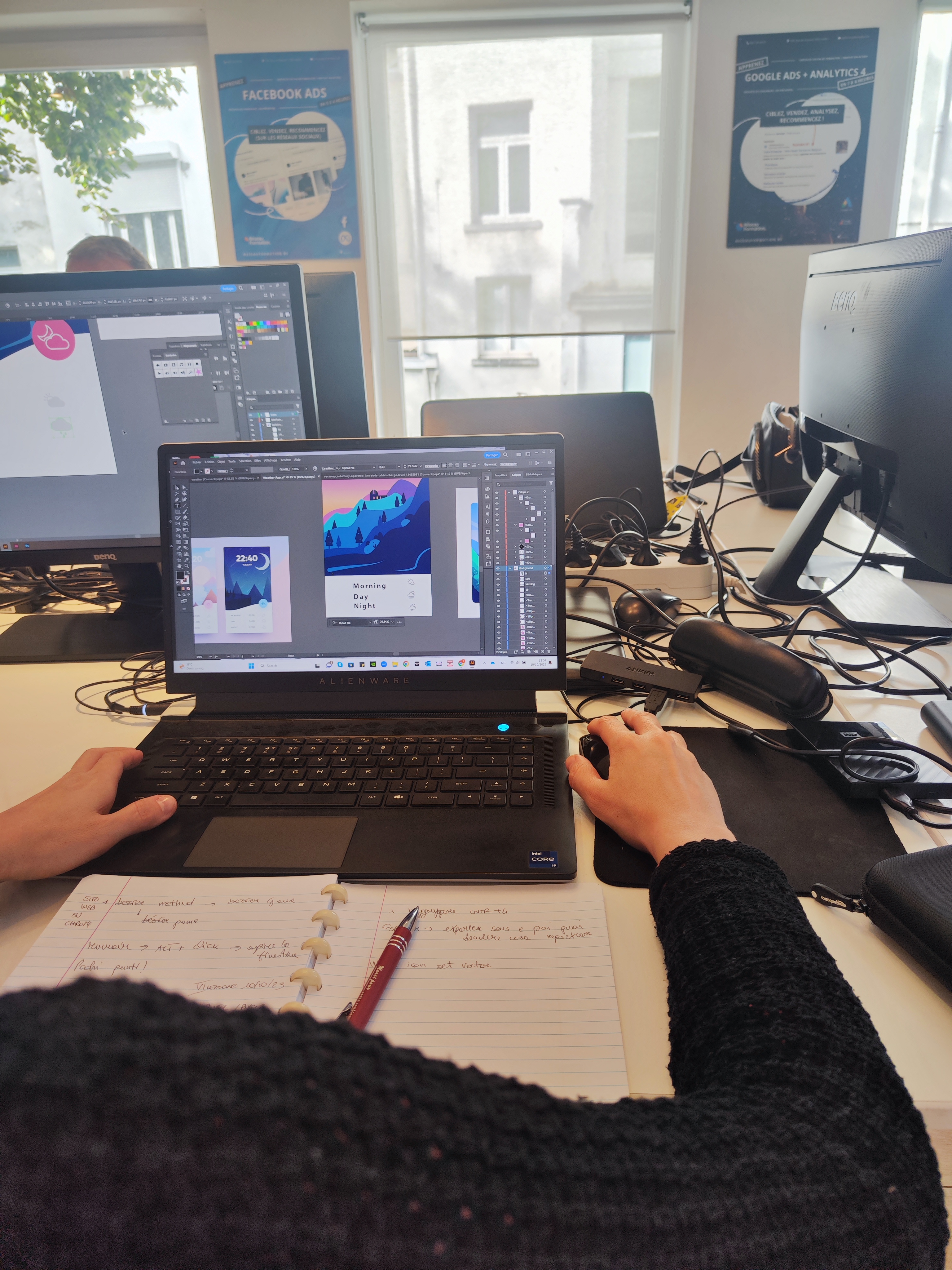 Participant en cours d'Illustrator — The Pixel Academy Bruxelles